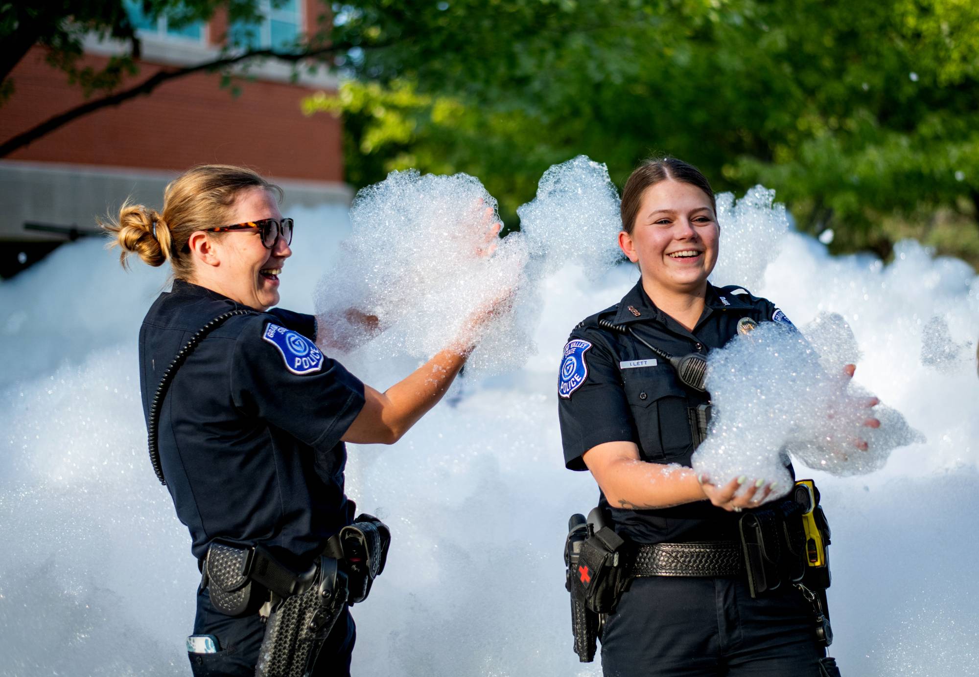 GVPD officers in bubble pit